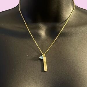 Kate Spade Dive In bar and Aquamarine pendant necklace